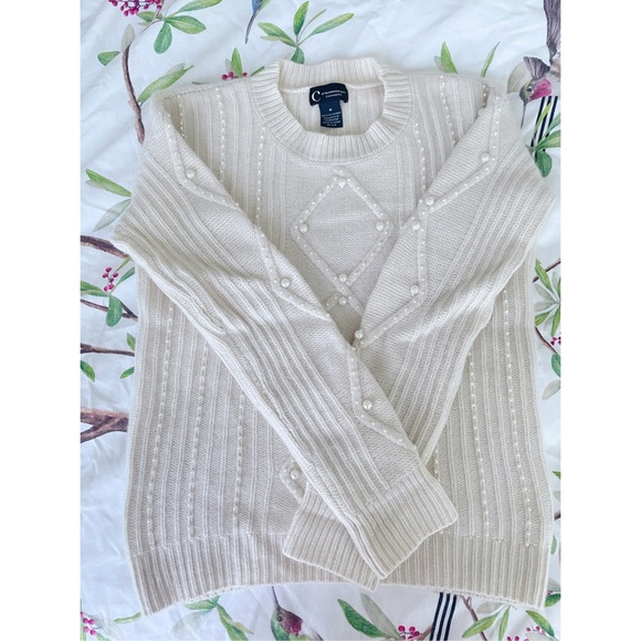 C by Bloomingdale’s Faux Pearl Cashmere - Picture 3 of 5